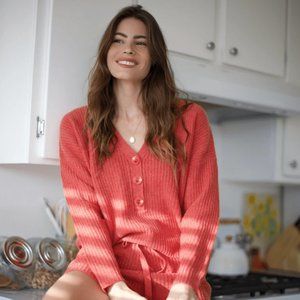 27 Miles Malibu Henrietta Cardigan in Grapefruit (orange)